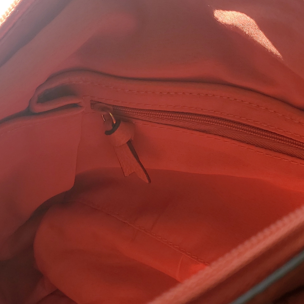 Liz Claiborne LC Honey Satchel Bag Brownish Carnation Red Faux Leather Purse NWT - Picture 7 of 7